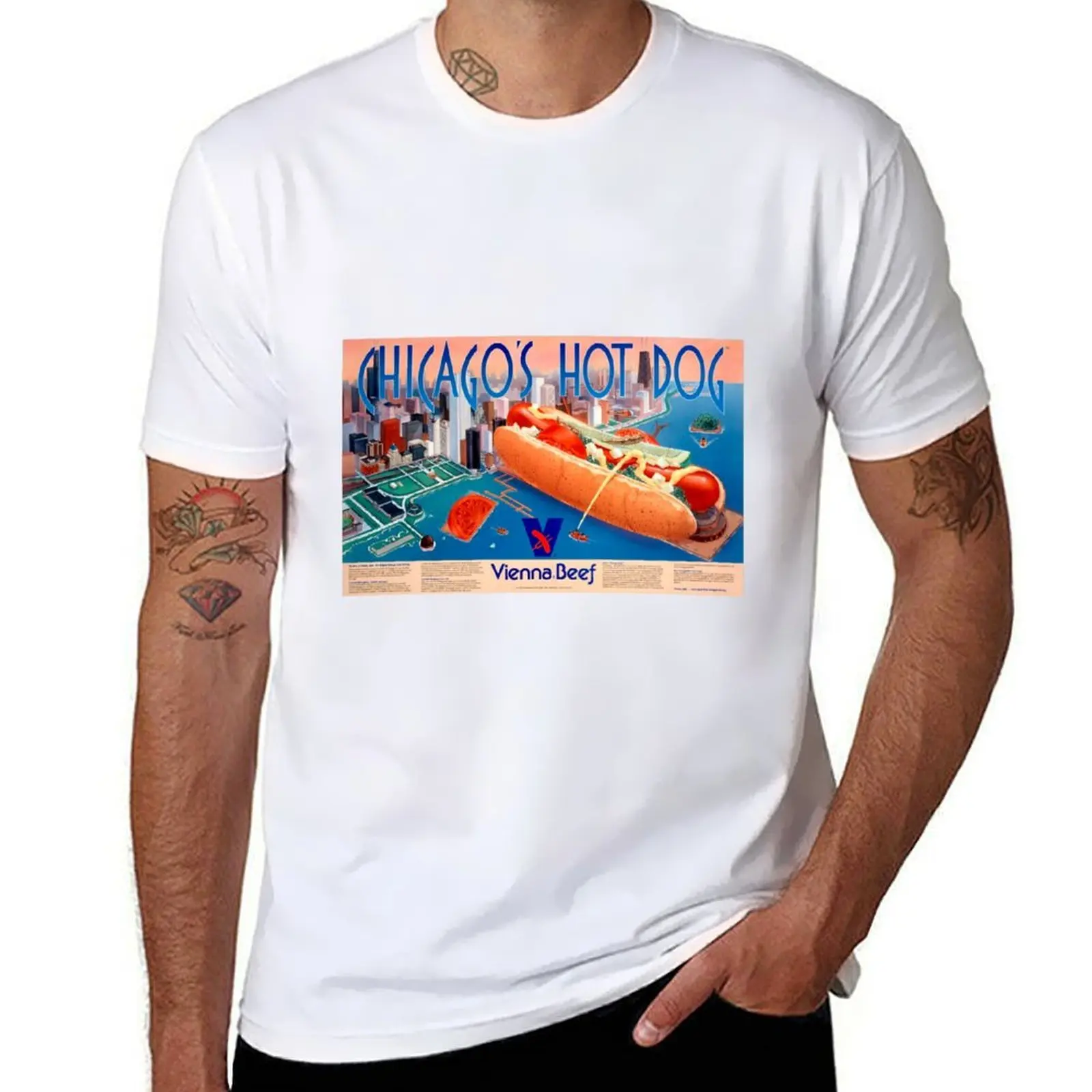 

Vienna Beef Navy Pier Hot Dog Poster T-Shirt man tshirt g man t shirts for men T-Shirt