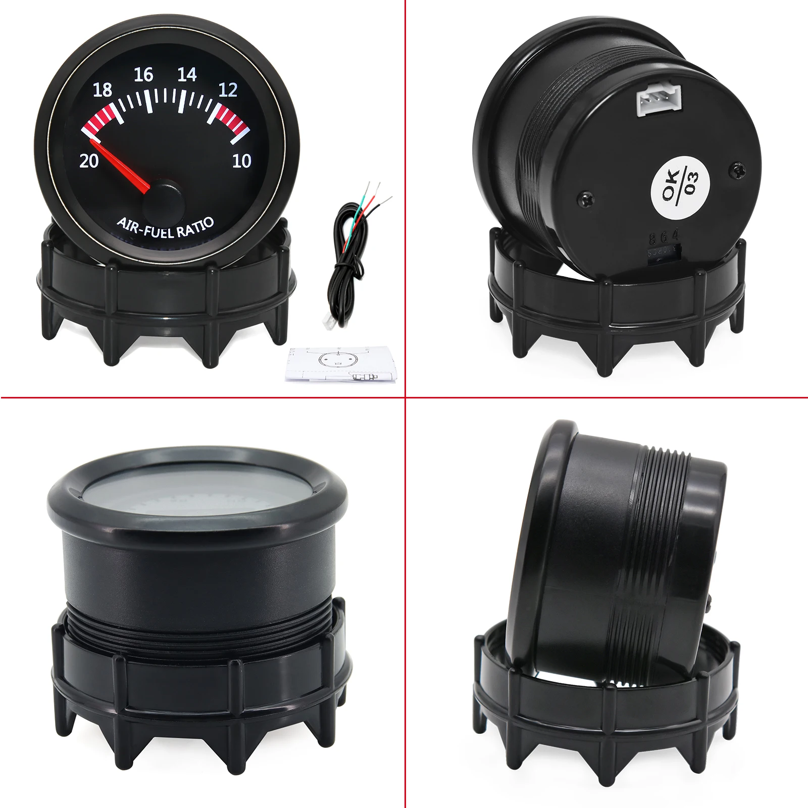 52mm Air Fuel Ratio Gauge Digital AFR Display arrowband O2 Oxygen Sensor 0258006028 Car Accessories LED Back Light For 12V Car