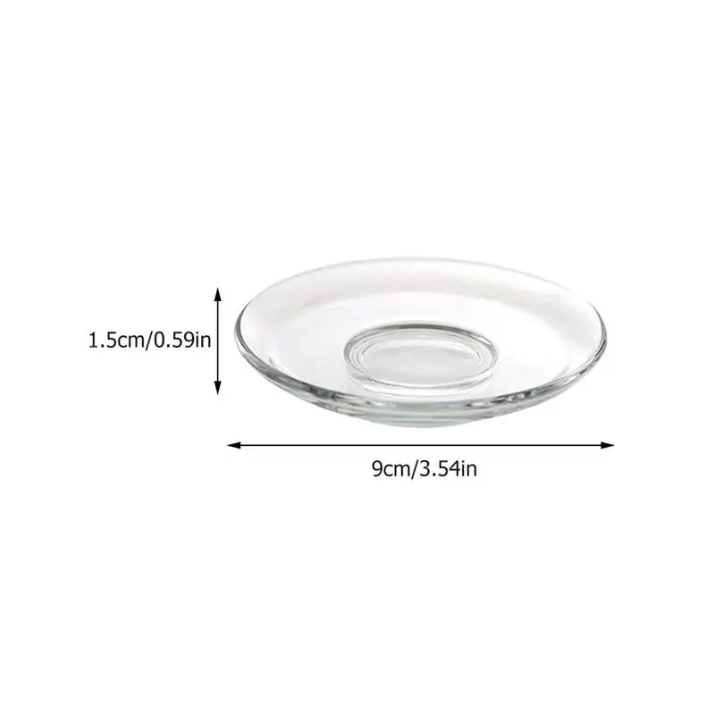 Elegant Clear Glass Plates Set of 4 Round Glass Saucers for Coffee Snacks and Decorative Use Durable and Stylish Design