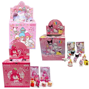 Sanrio Karikatür Silgi Kauçuk 32 adet Kawaii Çocuk Kırtasiye Kuromi Hello Kitty Çilek Ayı 3d Silgi Öğrenci Temiz Araçları Hediyeler