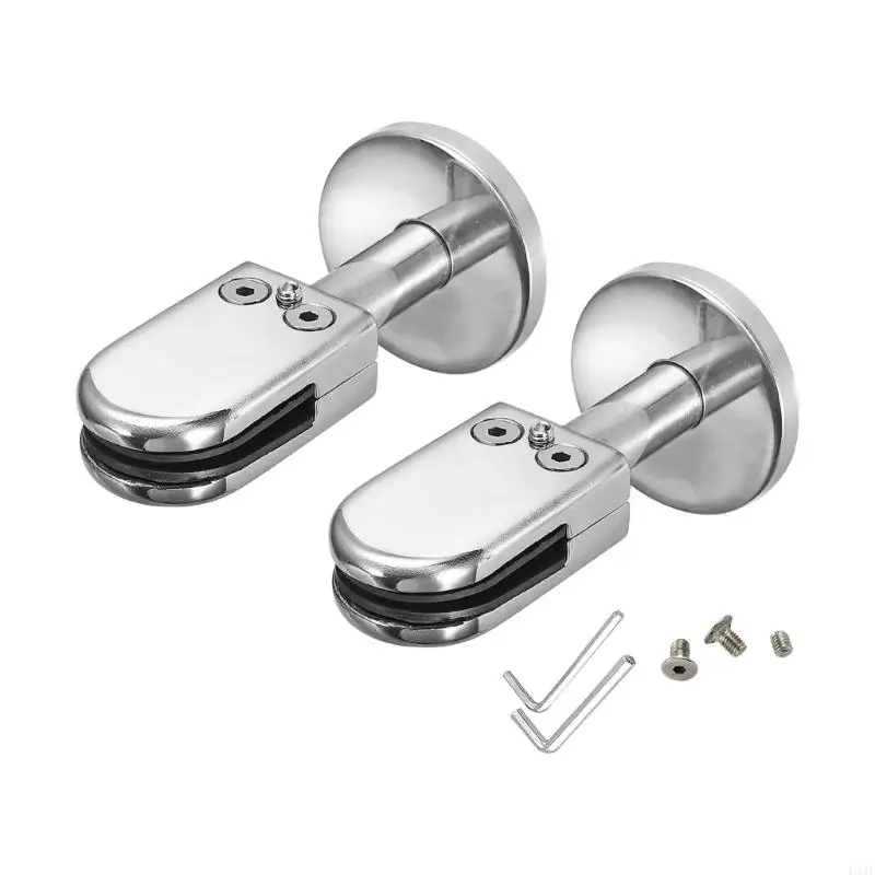 20pc Glass Panel Support Posts Brushed Silver Finish Rustproof Pool Railing Set L4MF