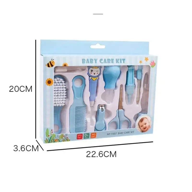 TeWindsor-Kit de soins de santé pour bébé, brosse de toilettage, tondeuse, ongles, cheveux, santé, essentiels pour enfants, ensemble de 10 pièces