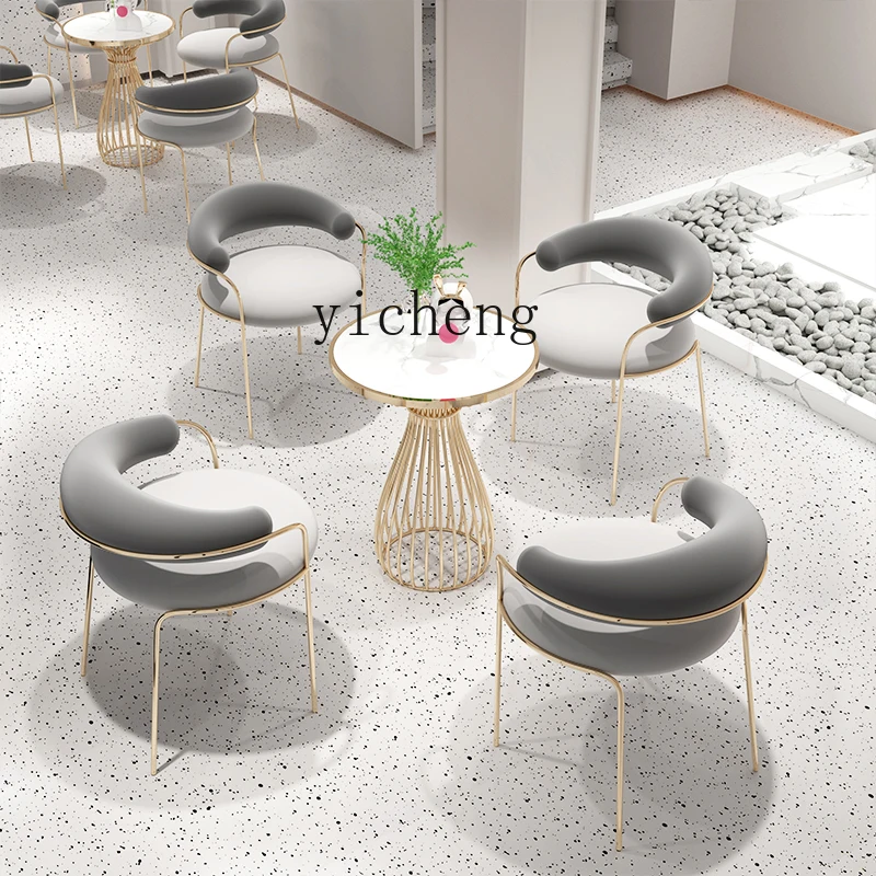 Tqh Milk Tea Dessert Shop Restaurant Table and Chair Combination Simple Negotiation Deck Sofa Table and Chair