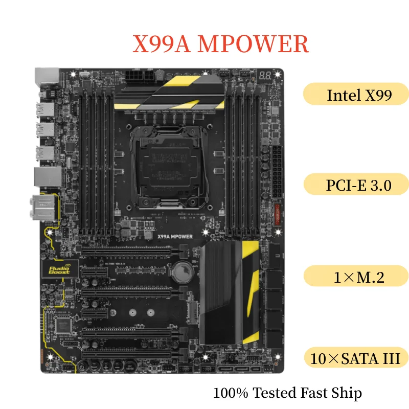 

Материнская плата для MSI X99A MPOWER 128 ГБ LGA 2011-V3 DDR4 ATX, системная плата 100% протестирована, быстрая доставка