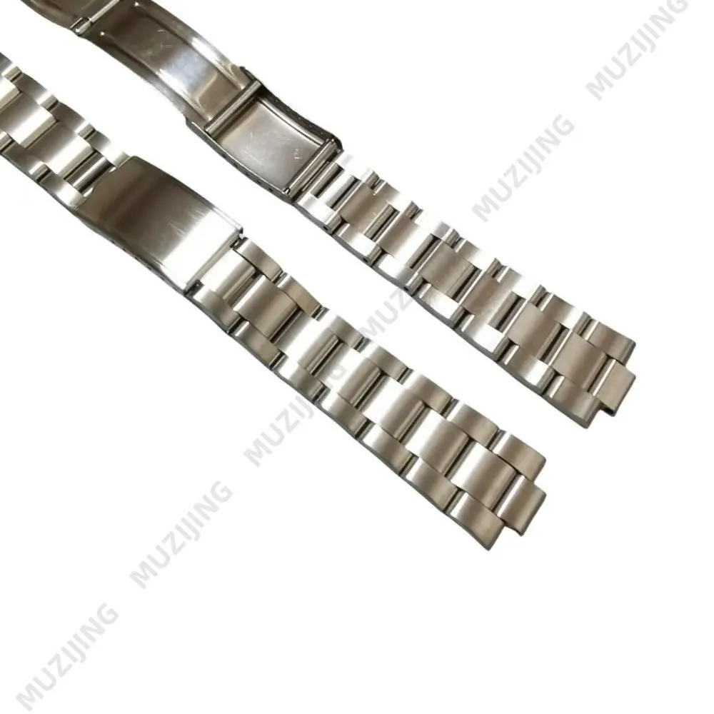 316L Stainless Steel Brushed Silver 18mm 19mm 20mm 21mm Oyster Curved End Watch Strap Band Bracelet For Seiko Watch