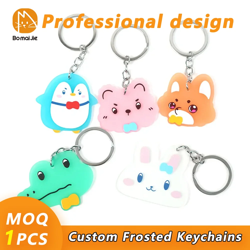 Maßgefertigte Mattierte Acryl-Schlüsselanhänger Benutzerdefinierte Schlüsselanhänger Cartoon-Acryl-Schlüsselanhänger Foto-Angepasste Anime-Charms Personalisierte Schlüsselanhänger