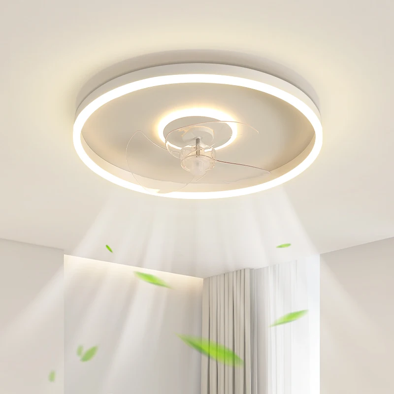 

Modern Minimalist Bedroom Led Ceiling Fans Light Dimmable Round Study Room Lamp Lustre Indoor Lighting Home Decor Lamps Fixtures