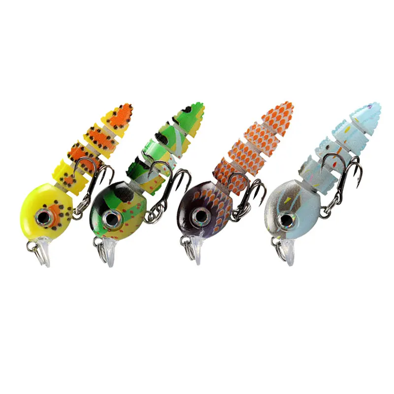 AS Fishing Bait Wobbler Muti-Section Jointed Casting Soft Lure Warm Treble Hooks Hard Crankbait Sinking Tackle Pesca Swim Bait