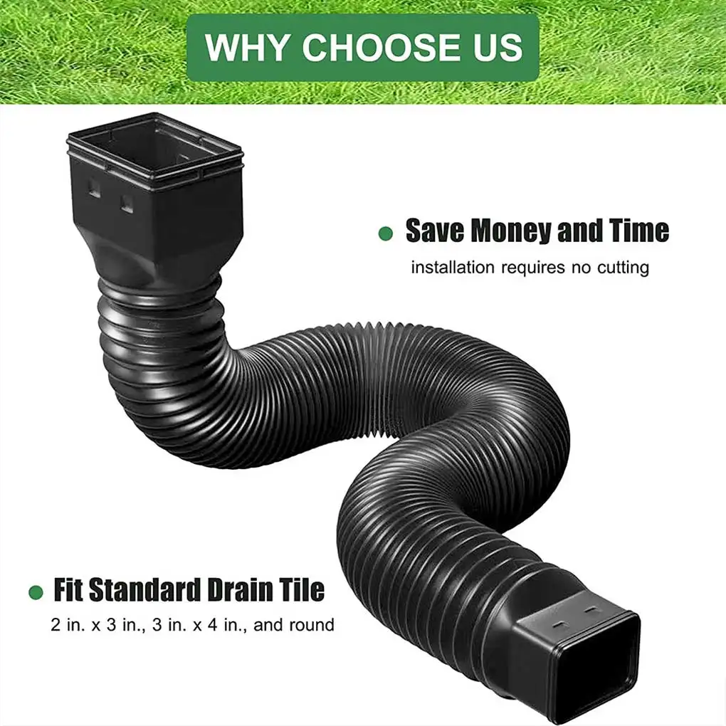 Pack of 2 Rain Gutter Downspout Extension Drain Down Spout Accessories