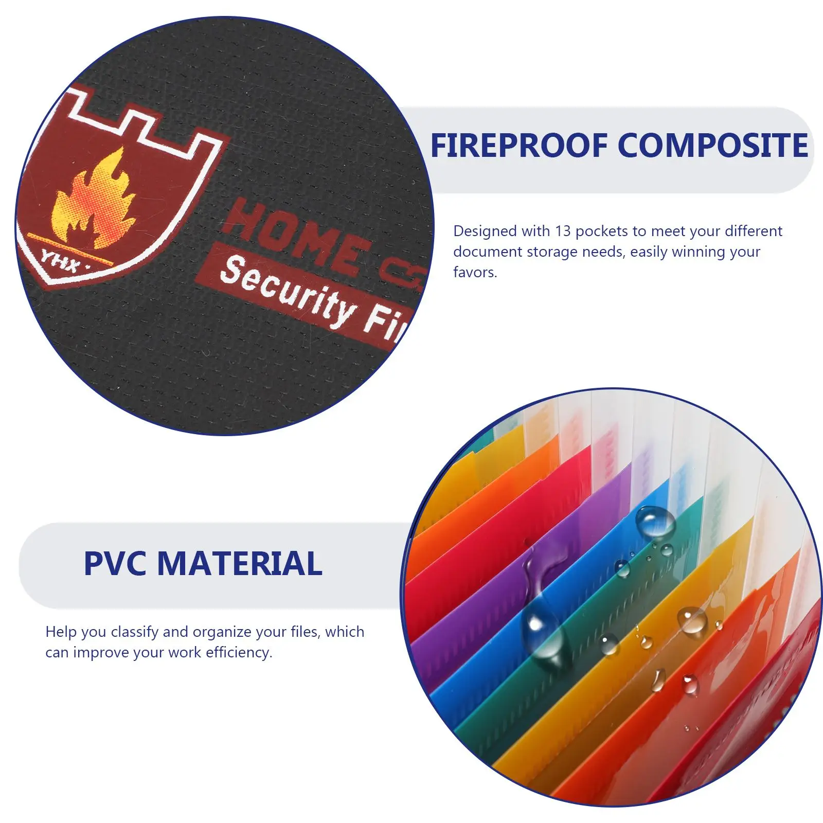 Accordian File Folder Expanding File Organizer Fireproof Document Holder Filing Box Portable School Office Supplies