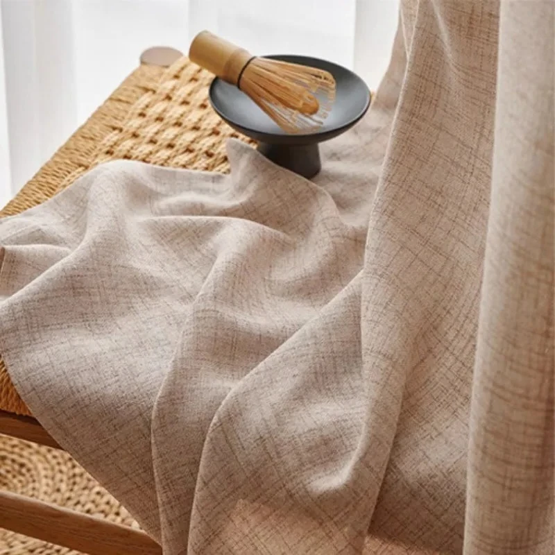 

Japanese Cotton Linen Curtains Living Room Bedroom Balcony Window Screen Linen Yarn Light-transmitting Opaque Yarn Sunshade