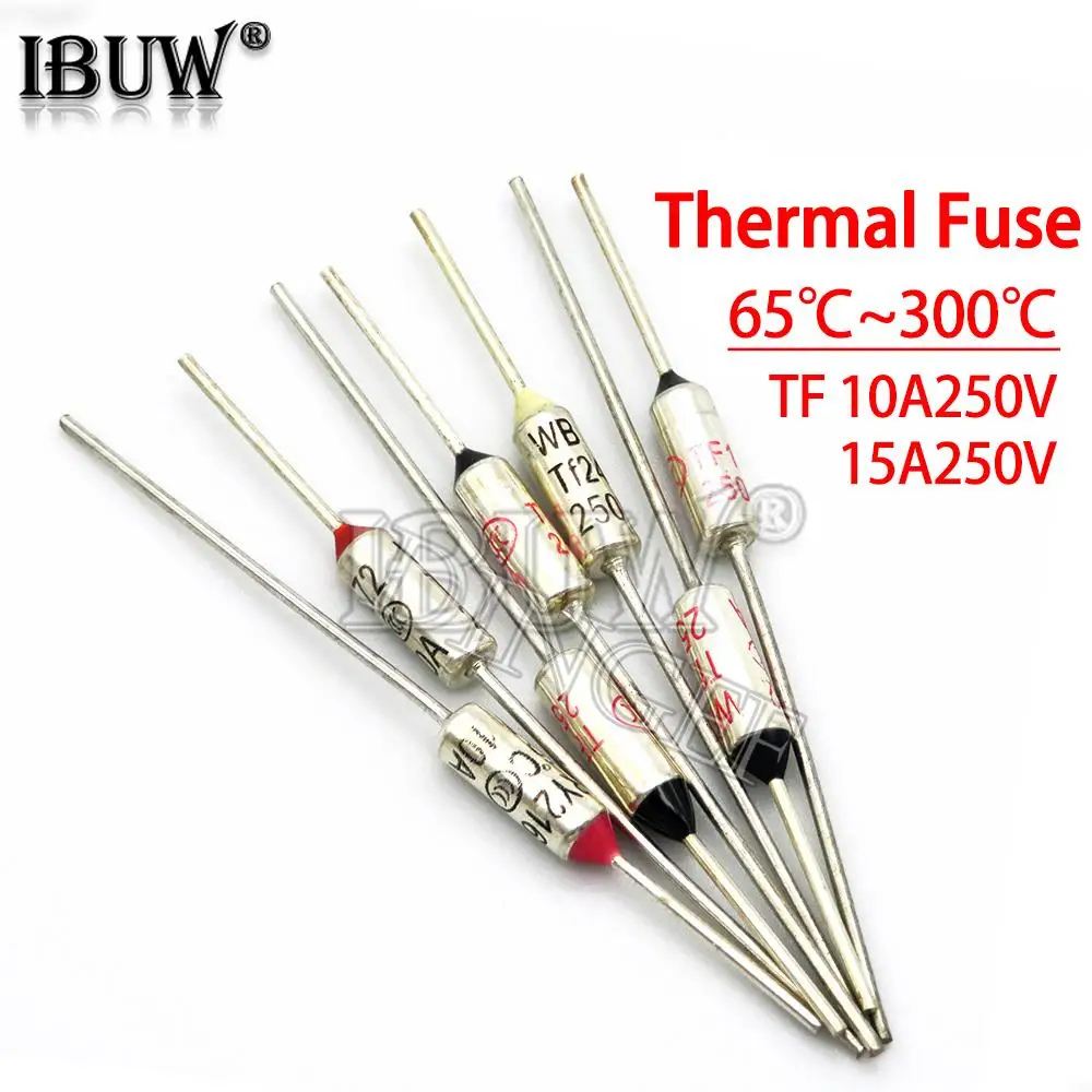 TF Thermal Fuse RY 10A 15A 250V Temperature dingef 65C 73C75C 85C 100C 120C 130C 152C 165C 172C 185C 200C 216C 240C 300C