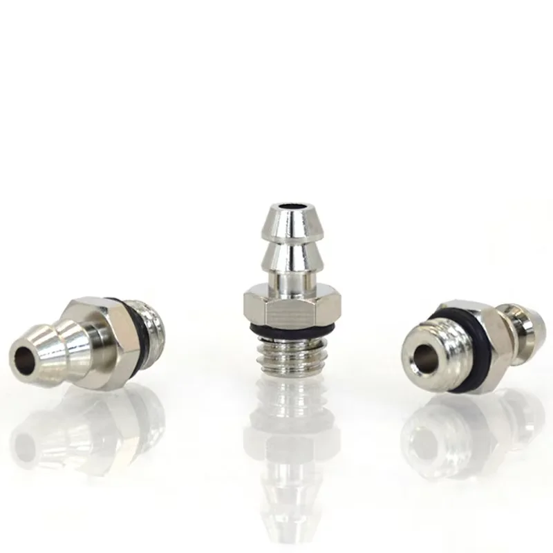 1PC 2mm 3mm 4mm 6mm OD Air Pneumatic Hose to M3 M4 M5 M6 Male Mini Barb Fitting pagoda joint Copper nickel Iron plating Brass