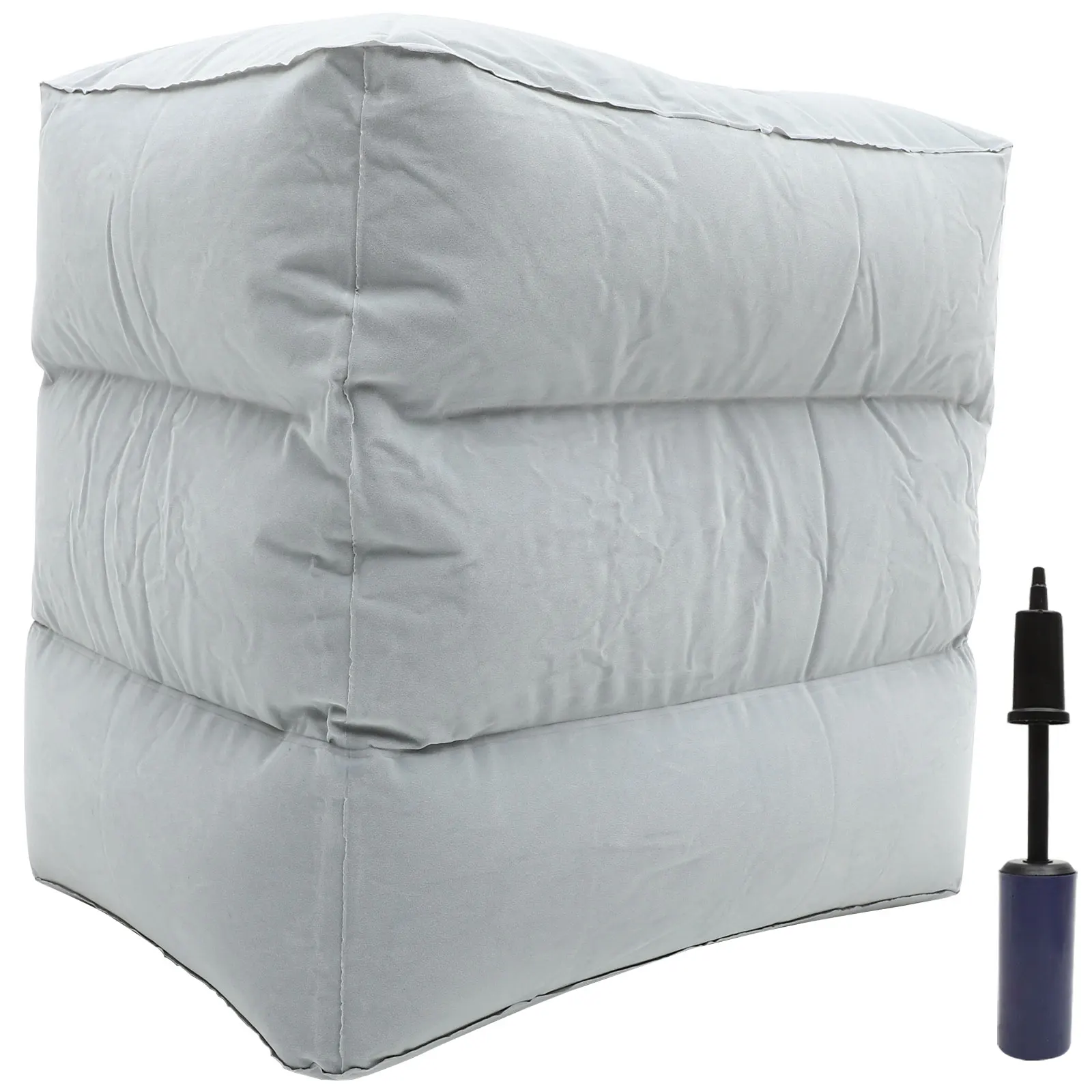 

Inflatable Foot Rest Pillow Cushion for Travel Car Airplane Footrest Adults PVC Flocking Fabric Adjustable Heights Travel