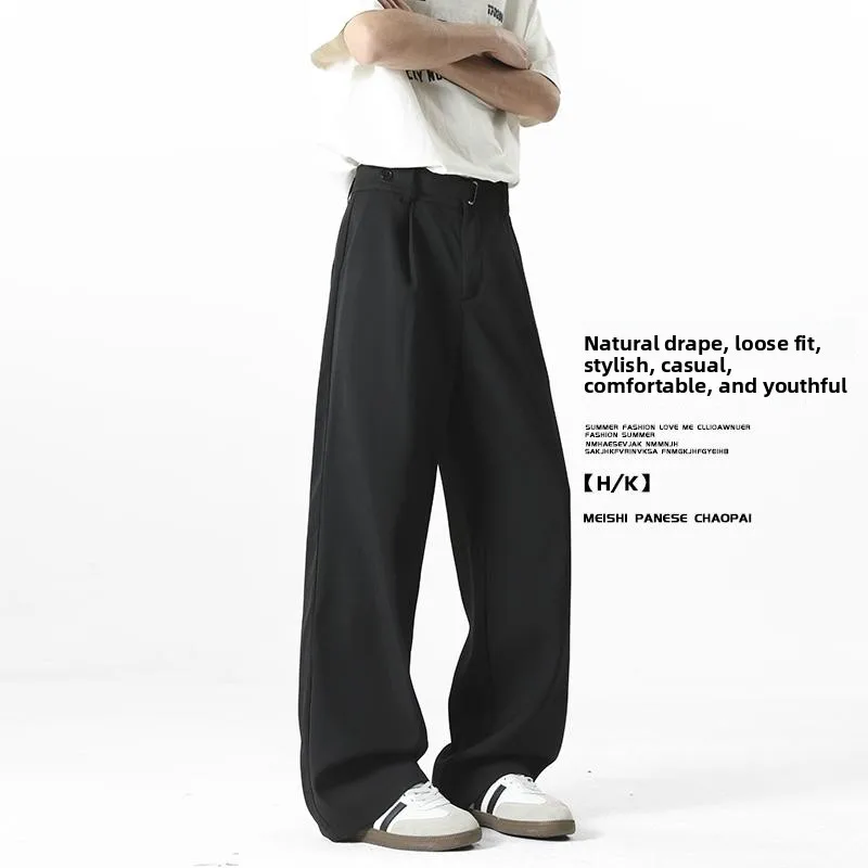 

Neapolitan Men's Casual Pants Spring Autumn Sle Drapey Slimming Straight Leg Casual Trousers Faionable Youthful Leisure P...