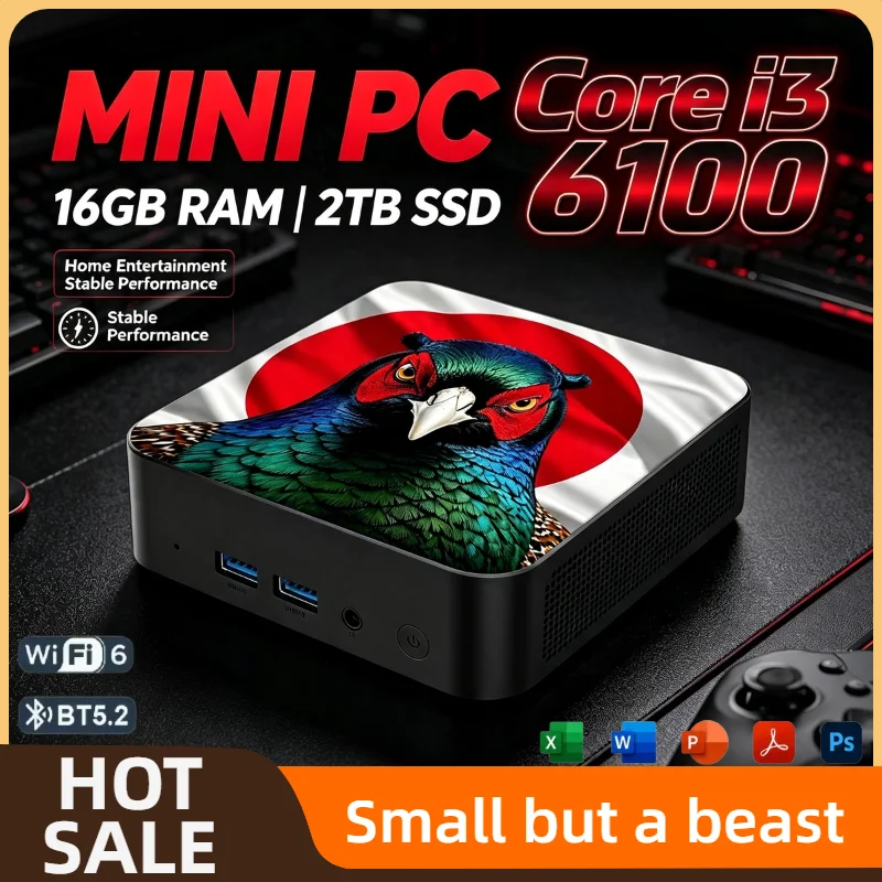 インテル-i3-6100-ミニpc-16gb-ram-2tb-nvme-ssd-トリプル4k-hdmi-wifi6-高効率冷却-コンパクト-ホームオフィス-ミニコンピューター-ホスト-プロ