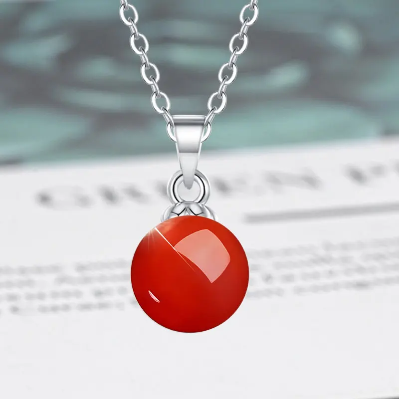 Halskette aus 925er-Sterlingsilber für Damen, natürlicher Achatstein, Hotan-Jade, Hochzeitsschmuck, Verlobungsanhänger, Party-Geschenk, fein – Detail 10