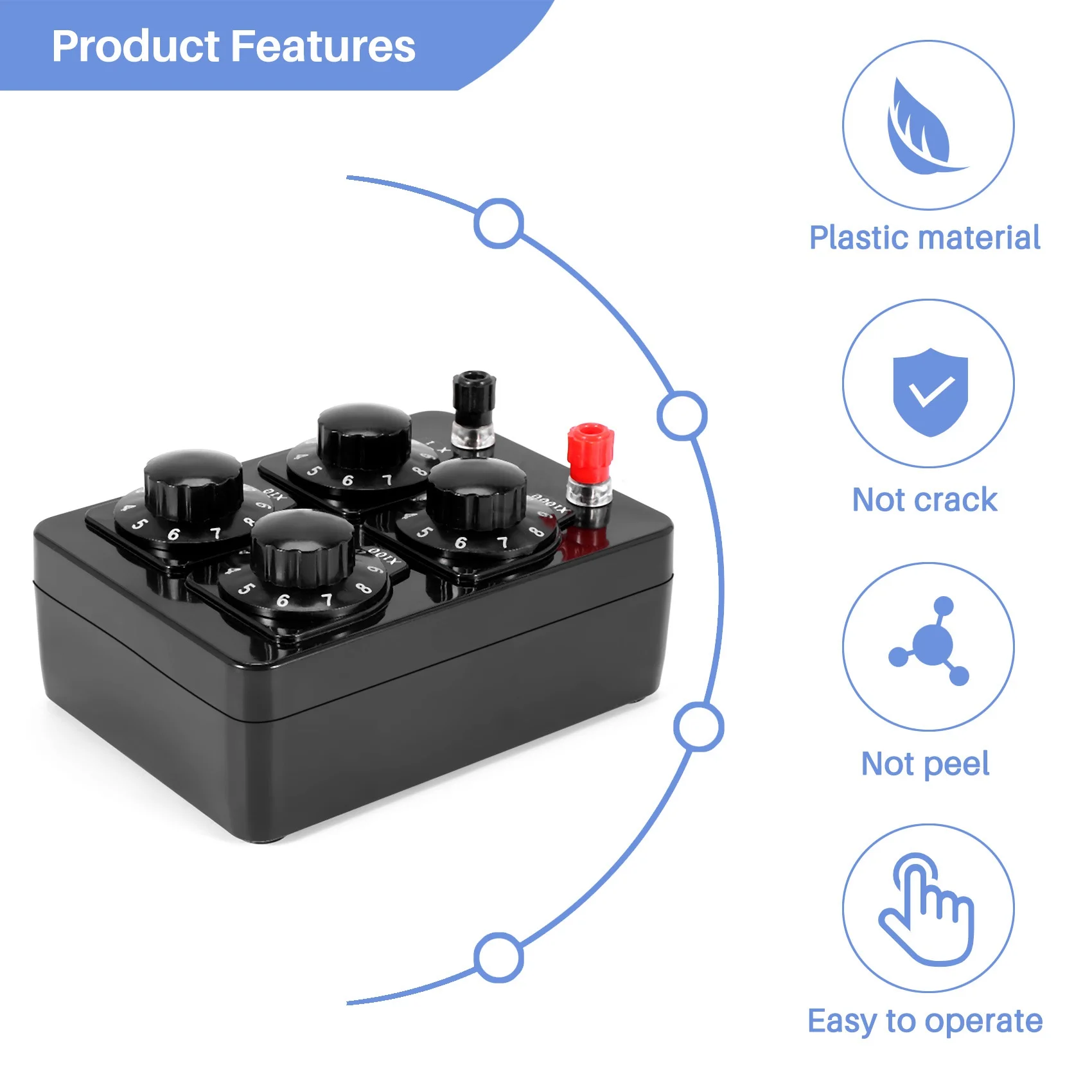 0-9999 Ohm Simple Resistance Box Precision Variable Decade Resistor Teaching Instrument Vogue