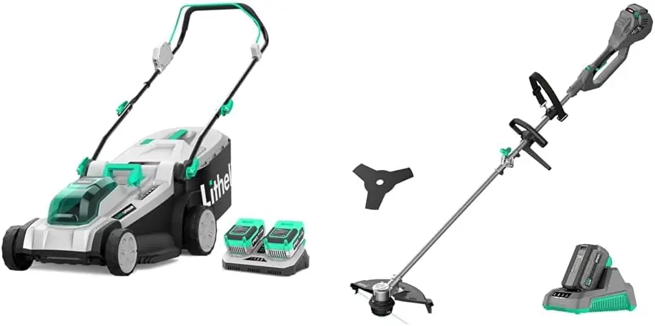 

17" Cordless Lawn Mower Bundle with 40V 14" String Trimmer Brush Cutter, Batteries & Chargers Included