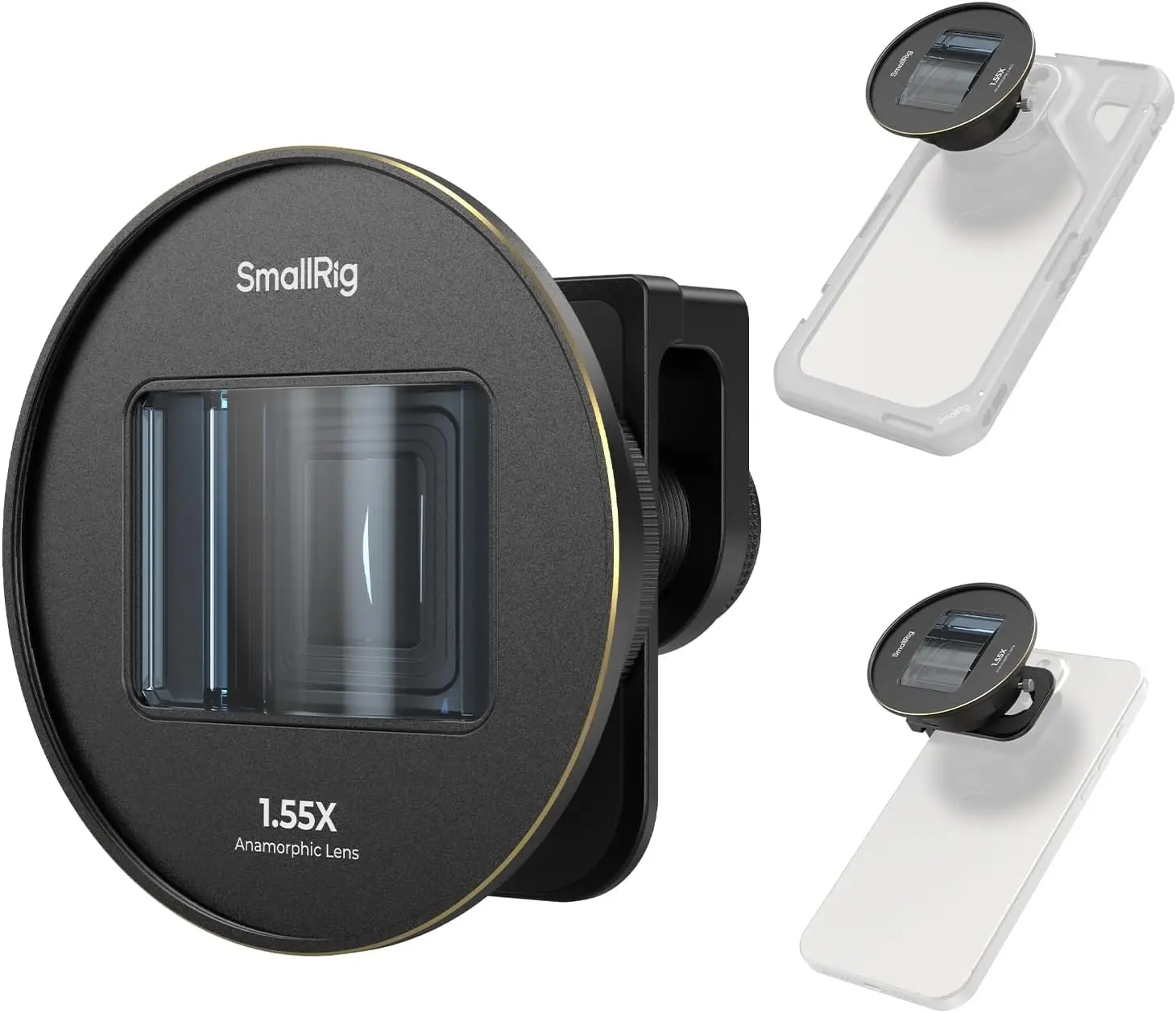 

SmallRig 1.55XT Anamorphic Lens for Phone,Cinematic Blue Flare Lens for T-mount Phone Cage, Anamorphic Lens with Lens Clip-3578B