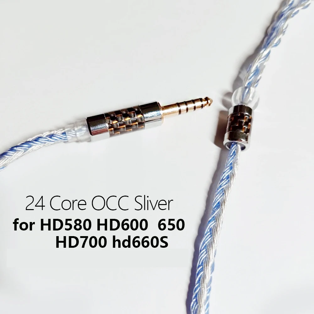 

For Sennheiser HD580 HD600 HD650 HDxxx HD660S HD58x HD6xx Headphone 2.5mm 3.5mm 4.4mm Balanced 24 Core 99% 7N OCC Earphone Cable