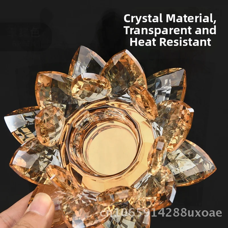 

Factory direct crystal lotus Buddha lotus office counter porch living room decoration Chinese wholesale