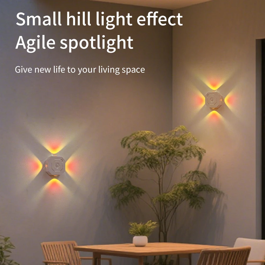 RGB Dimmable Night Light Magnetic Rechargeable Wall Lamp Motion Sensor Ambient Light for Hallway Stairs Bedroom Bedside Lamps