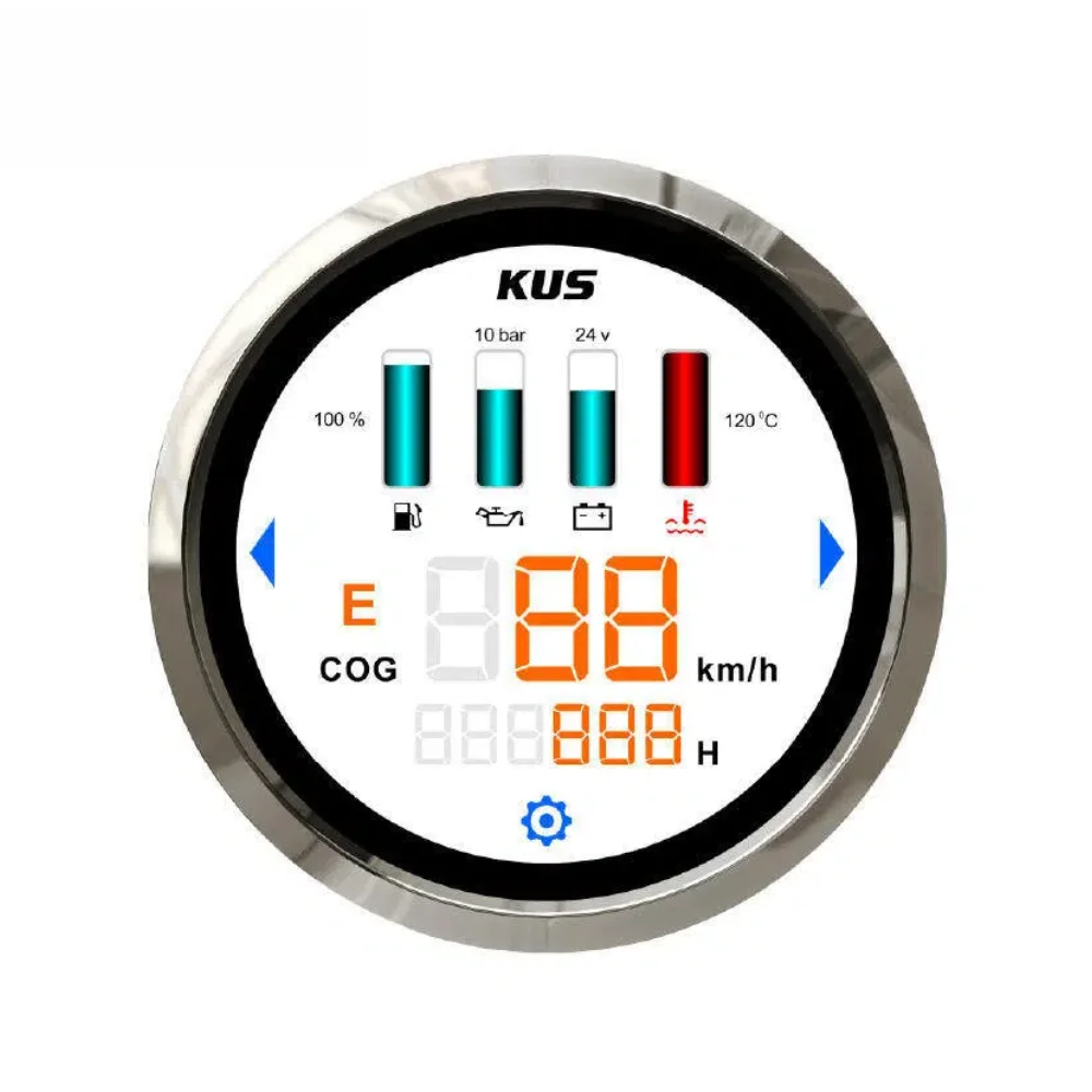 3‑Inch Multi‑Functional LCD Display Gauge For Marine Vessel Compatible With J1939 & NMEA 2000 Protocol