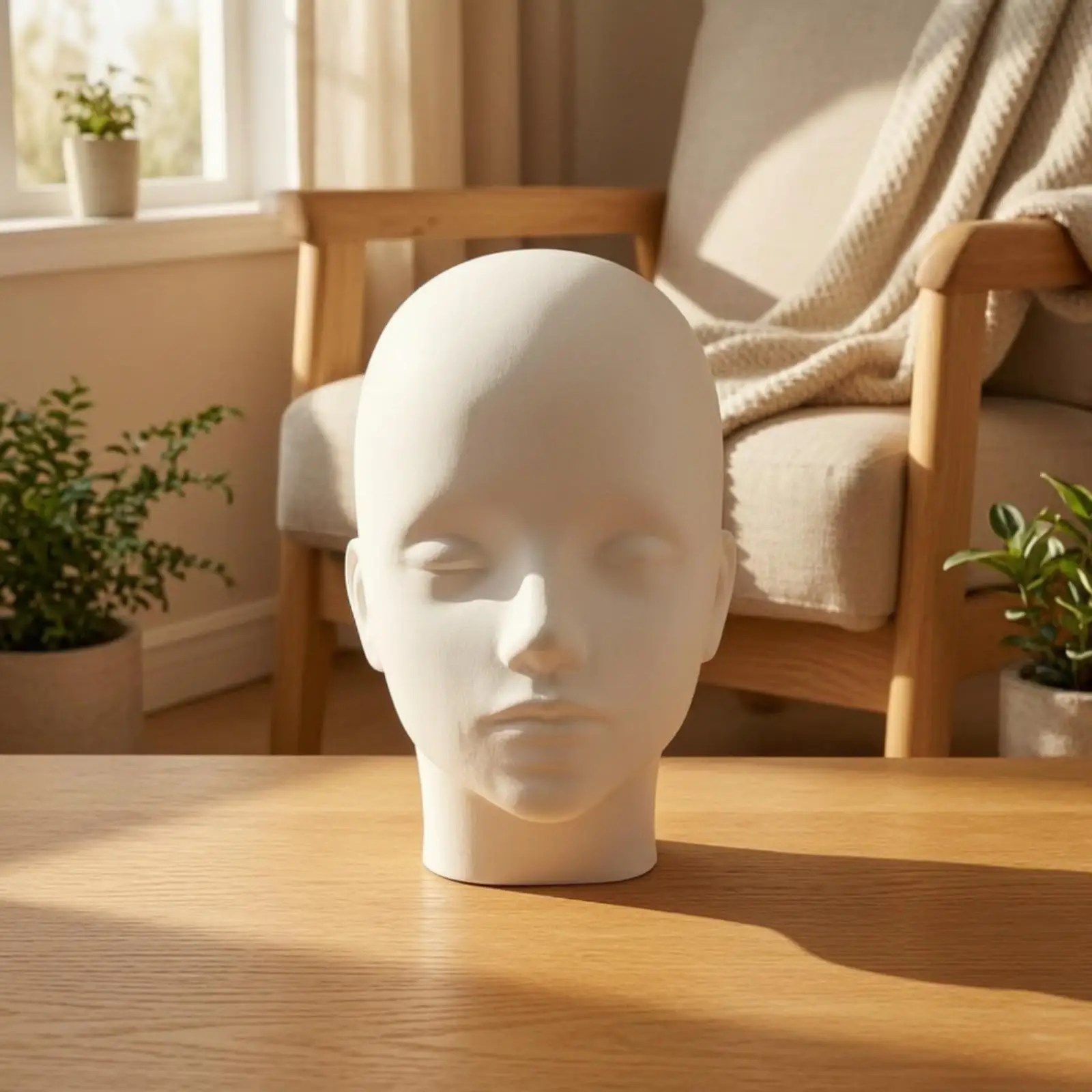 Anime-Style Bald Mannequin Head for Cosplayers