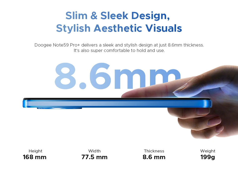 DOOGEE Note59 Pro+ 5G Smartphone Android 15 Global Version 6250mAh Battery 6.75'' 120Hz Display 12GB 512GB Mobile Phone NFC
