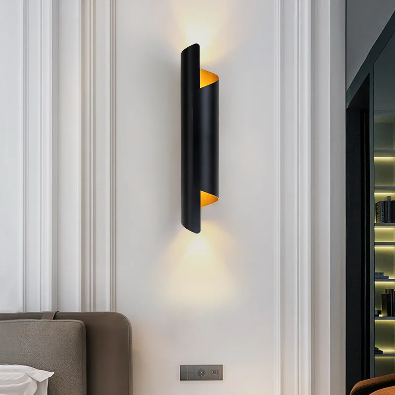 

Surface Mount minimalist Black Gold LED Wall Light 85~265V 10W Nordic style Indoor Wall Lamps Living Room Decoration Sconce
