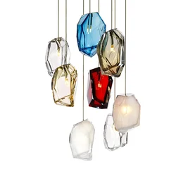 Postmodern Crystal Pendant Light Glass Hanging Lamp Restaurant Bedroom Bedside Kitchen Staircase Living Dining Room Chandelier