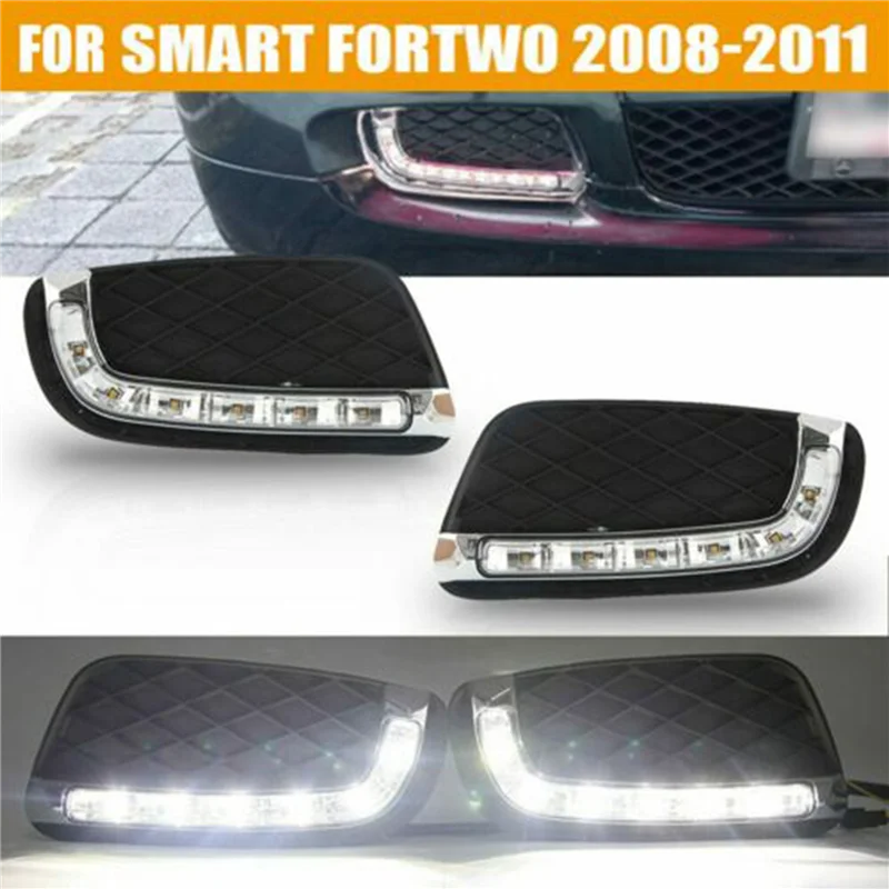 Dla-Mercedes-Benz Smart Fortwo 2008-2011 Lampa przeciwmgielna LED DRL do jazdy dziennej