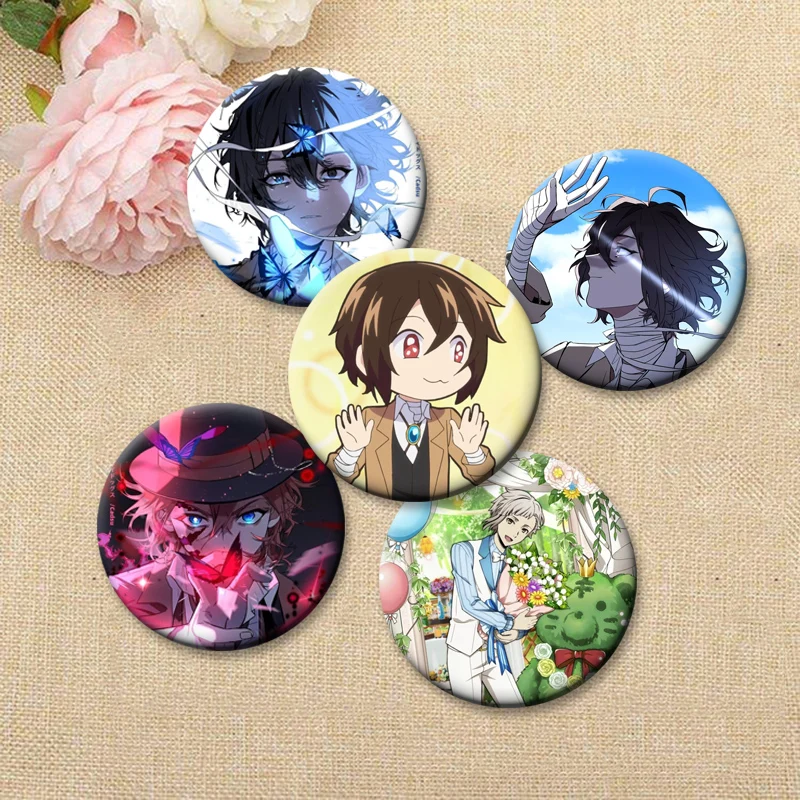 Nakajima Atsushi Edogawa Rampo Kunikida Doppo Dazai Osamu Cartoon Pins Armed Detective Agency Badge Anime Brooch Bag Accessories