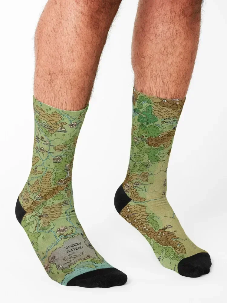 Dragon Pass and Prax Map by Darya Makarava Socks hip hop funny gift hiking football Socks Male Women's