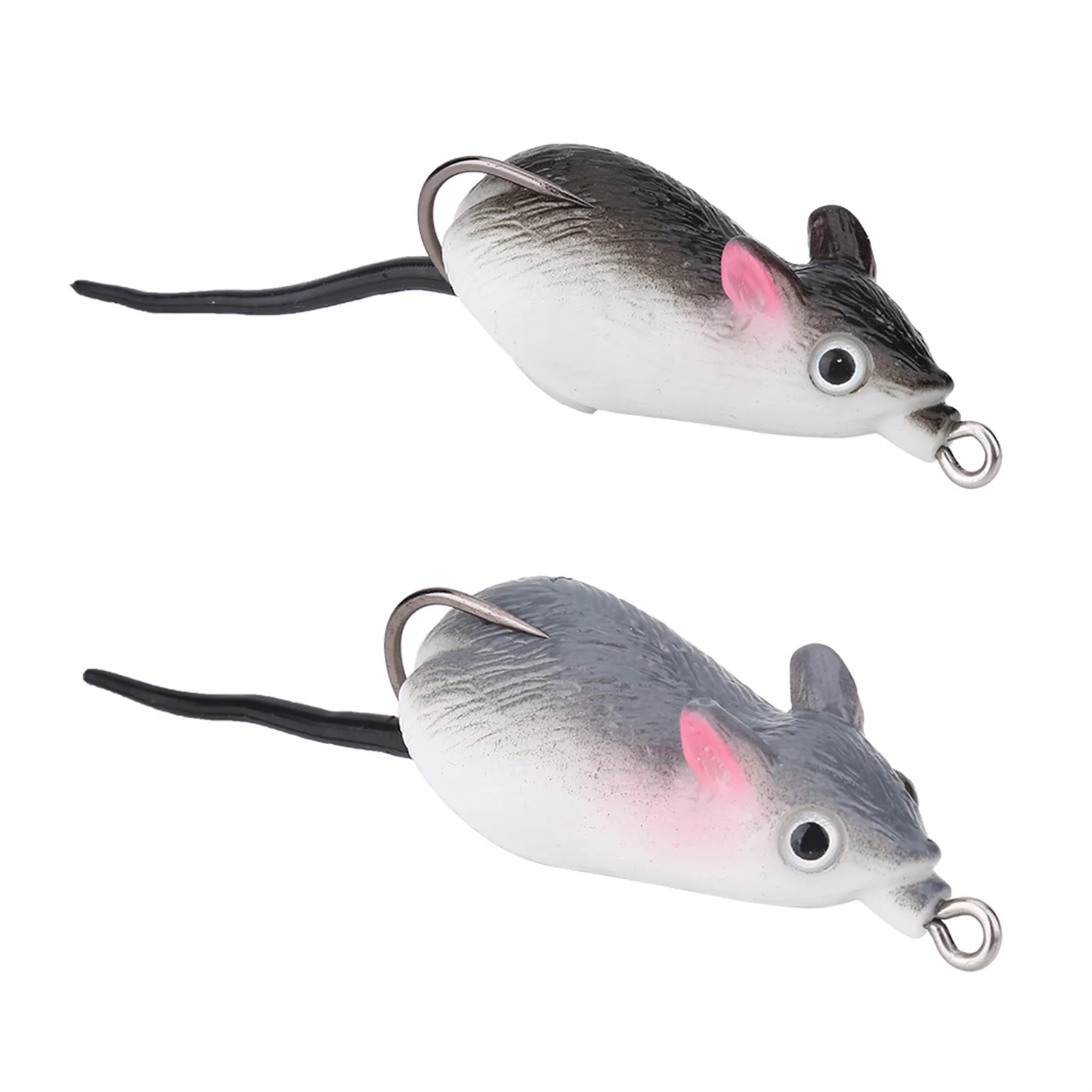 Fishing Lures Artificial Bait Mouse Shape Soft Fishing Lures Dual Hooks Tackle Accessory
