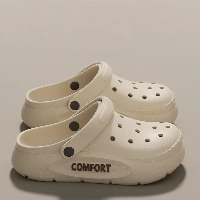 Men's Cut Out Shoes Men's Summer New Women's and Men's Thick-Soled Non-Slip Eva Sandals Boys' Driving Cut Out Slippers