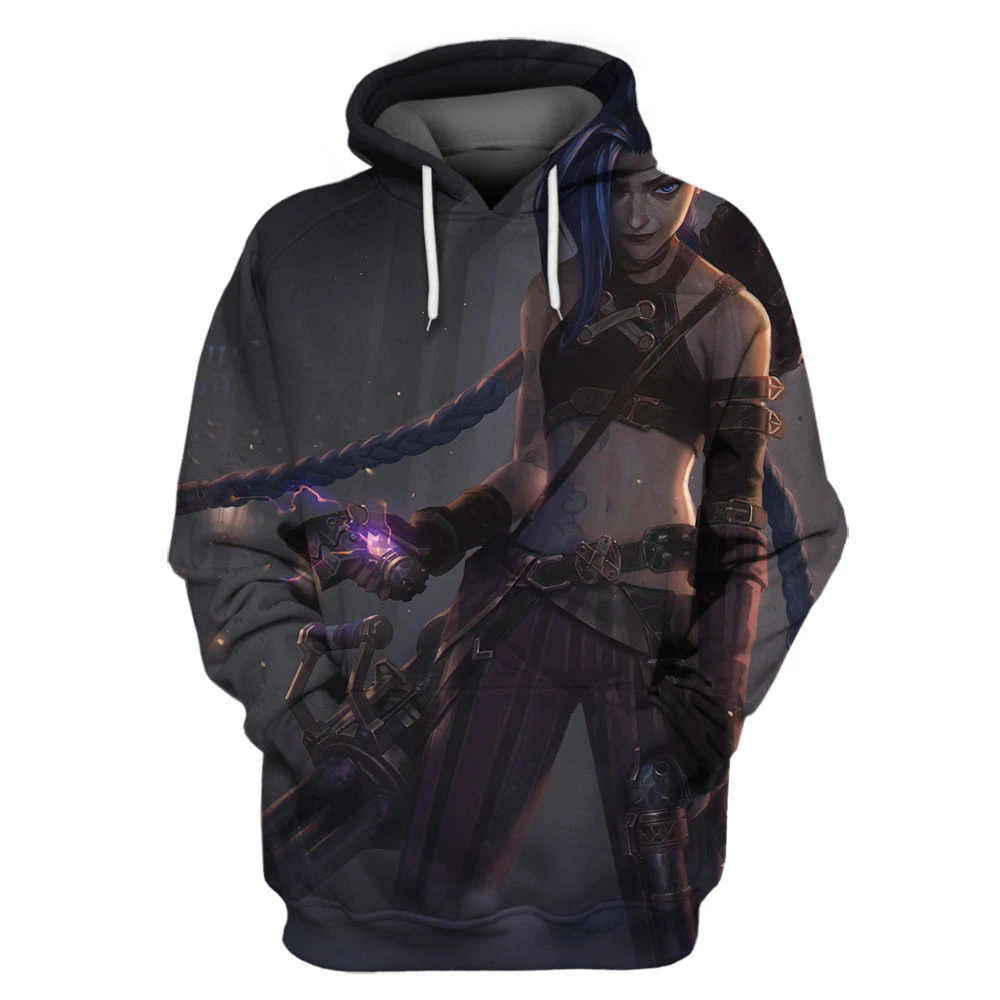 Anime Arcane League of Legends 3D Hoodie Men Fashion Coat Child Hoodies Kids Hip Hop Boy Coat Tracksuit Lol Jinx Sweatshirts