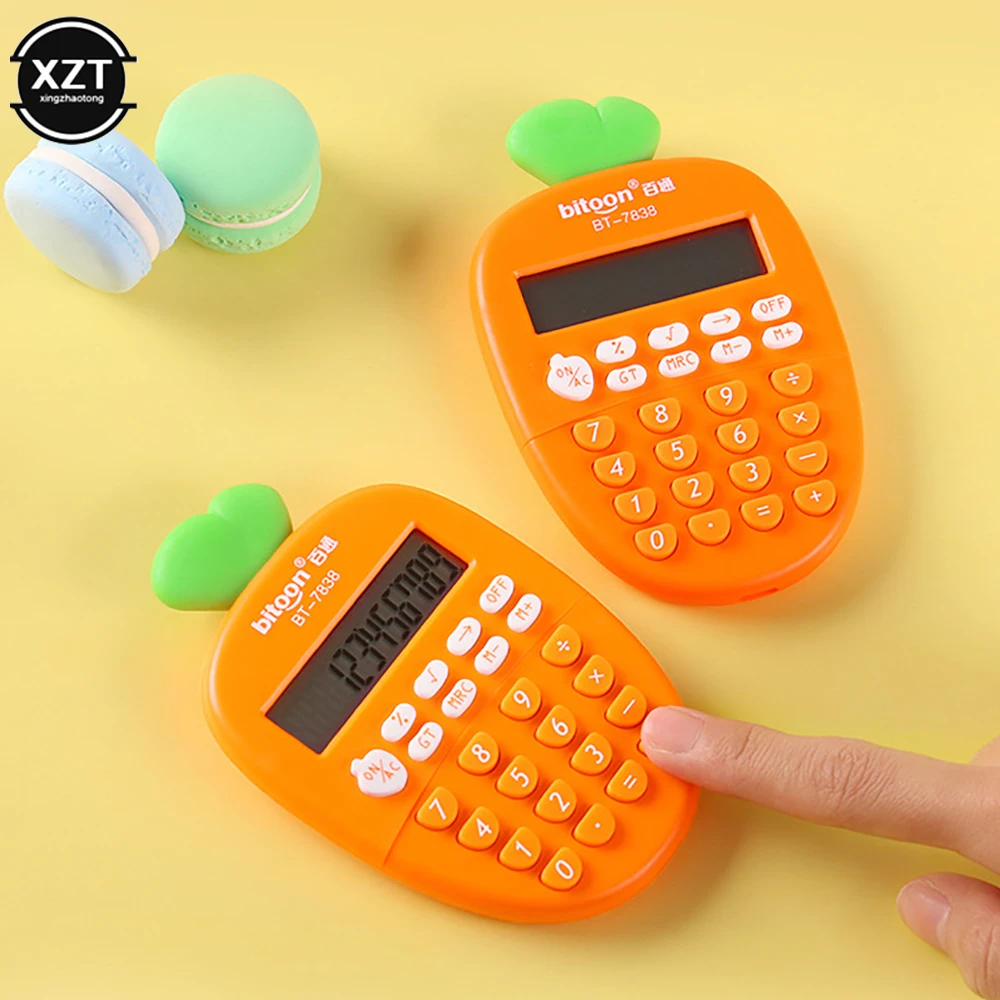 Pocket Calculator Carrot Cute Shape Mini Portable Student Assisted Learning Calculator Office Gift Display
