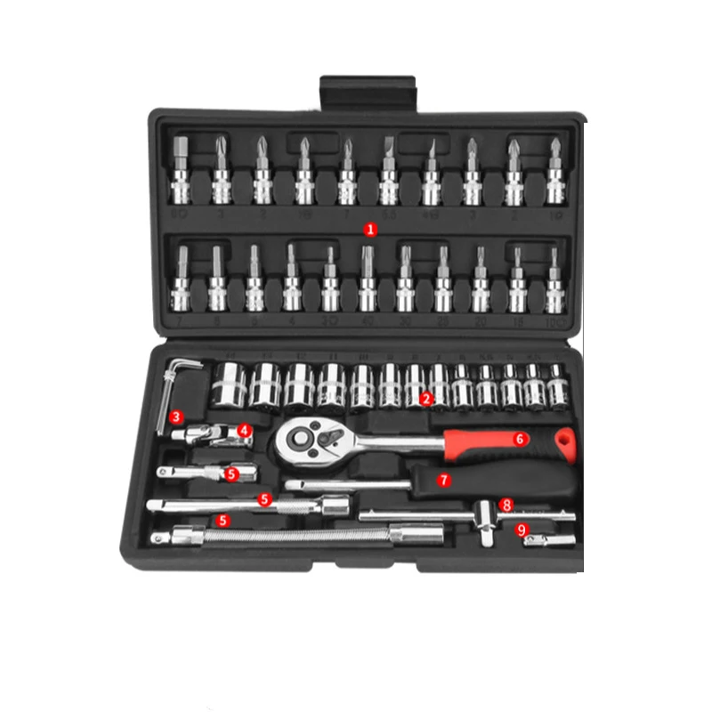 Auto Repair Tool Set Socket Wrench Ratchet Combination Rotary Car Repair Tool Box Universal Multifunction Ferramentas Hand Tools