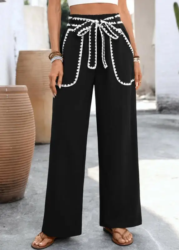 

2026 Spring/Summer New Design High Waist Loose Wide Leg Casual Pants
