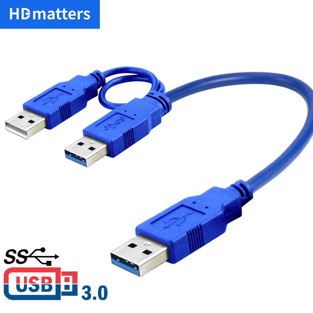 Cabo usb 3.0 macho para macho, cabo de dados duplo usb 3.0 macho para disco rígido portátil, gabinete usb 3.0 hdd