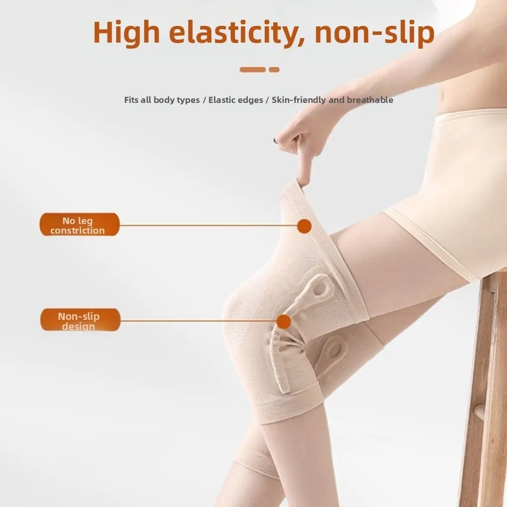 1Pair Nylon Knee Brace Spring Support High-ventilation Compression Sleeve Support Cold Protection with Side Stabilizers