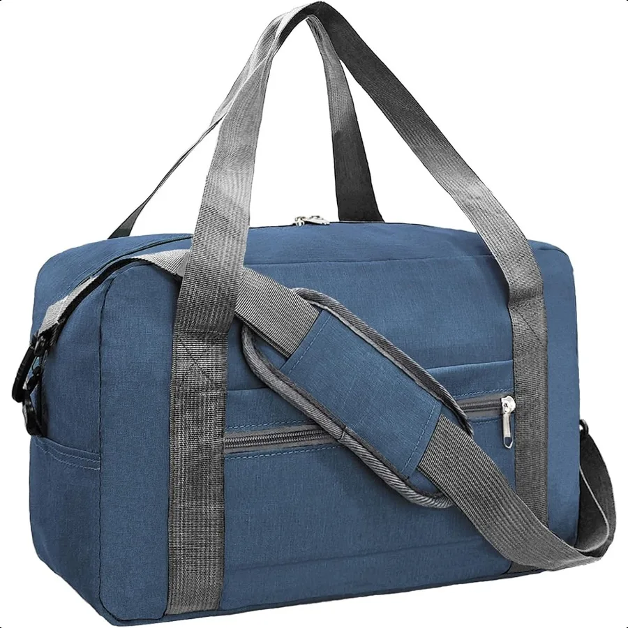

Foldable Carry on Lage Bag 22x14x9 Personal Item Bag for Airplanes Travel Duffel Bag for Women and Men 40L Navy