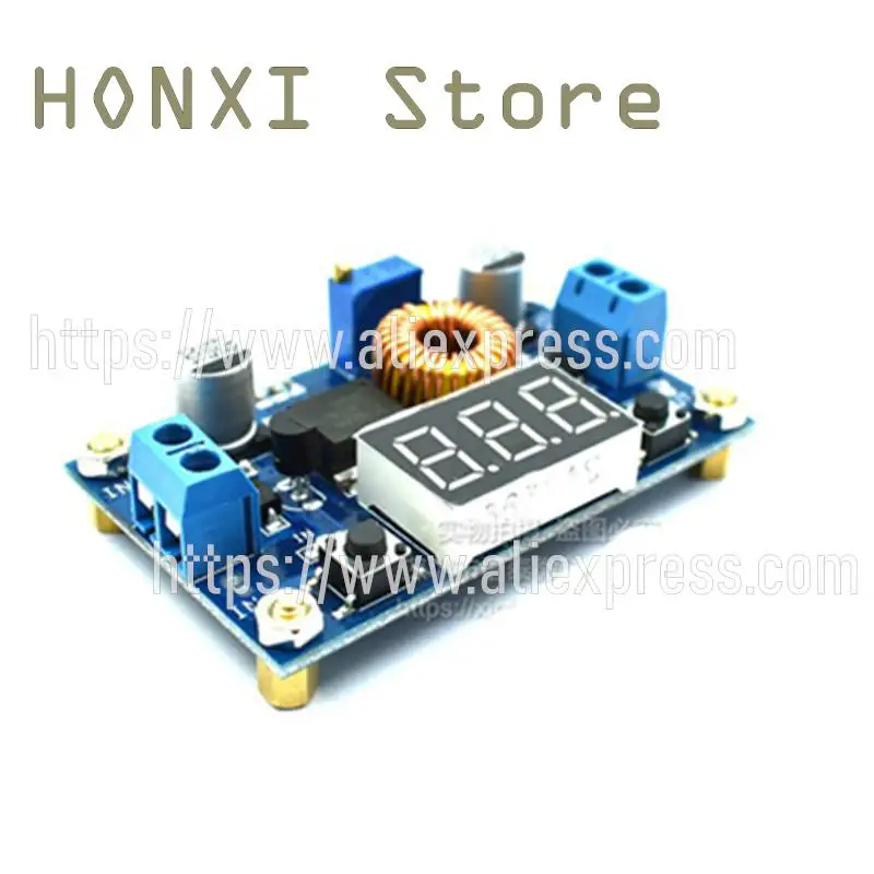 1PCS 5A high-power XL4015 75 w DC - DC adjustable step-down module with voltmeter display to send the pillars