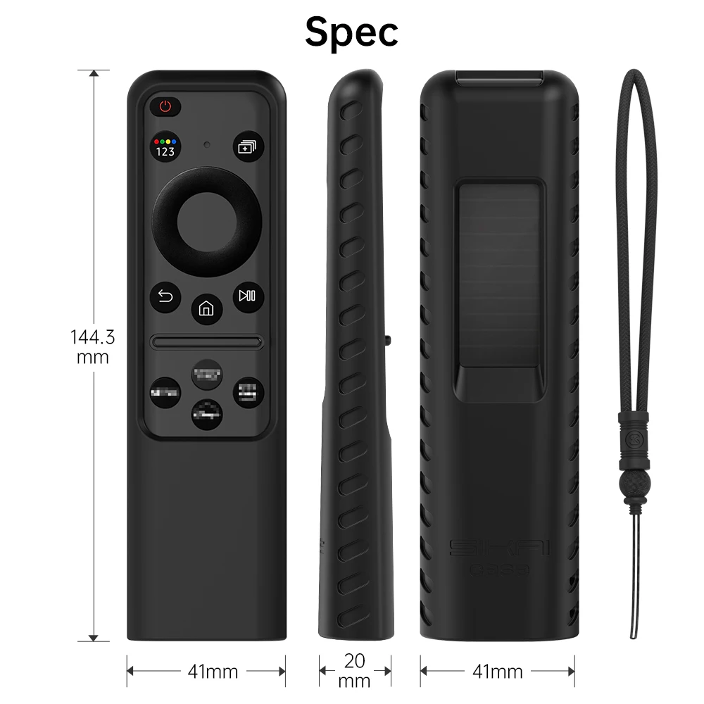 Sikai Silicone Case for Samsung SolarCell 2023 TM2360E BN59-01432A TM2361E BN59-01439A Smart TV Remote Anit-Lost with Lanyard