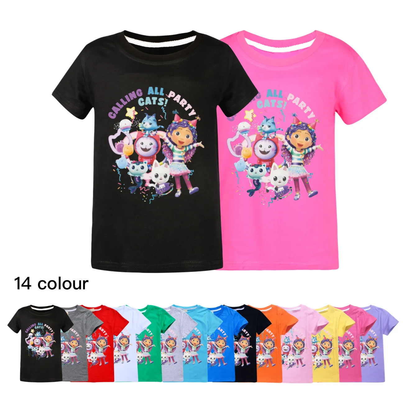 

Gabby Doll House T Shirt Kids 2024 Summer Clothes Girl Gabbys Cats T-shirt Baby Boys Short Sleeve Tops Children Casual Clothing