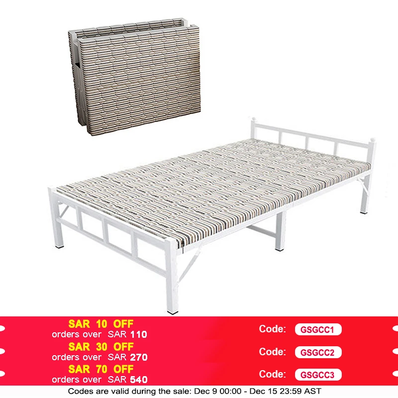 Folding Bed with Mattress, Portable Foldable Bed for Spare Bedroom, Office, Outdoor, No Assembly Required Bed 188 X 90 X 45cm