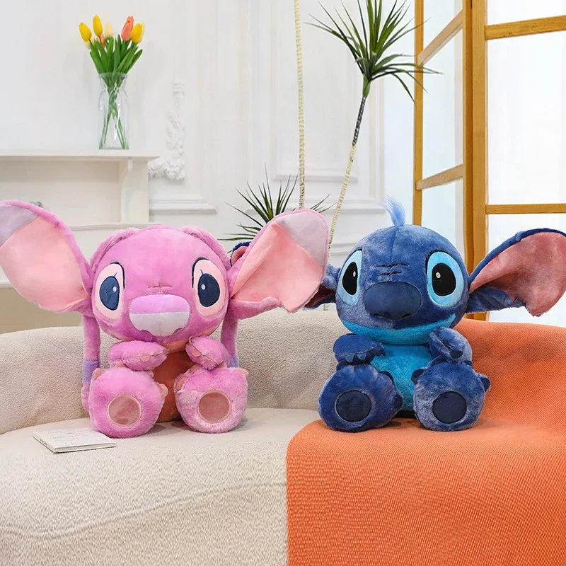 

Kawaii Stitch Plush Toy Cute Angel Filled Doll Large Size Lilo And Stitch Stuffed Animal For Kids Birthday Present Soft Amigurum
