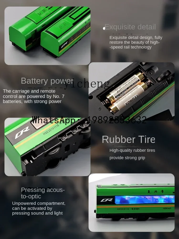 ABC Children's Alloy High-Speed Rail Toy Train Model for  Birthday Present Children Electric Rail Car Suit